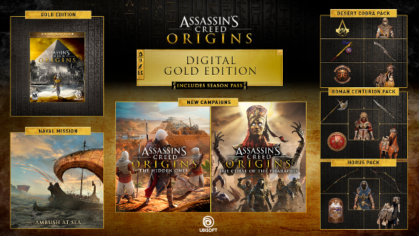 Assassin's Creed Origins - Gold Edition includes