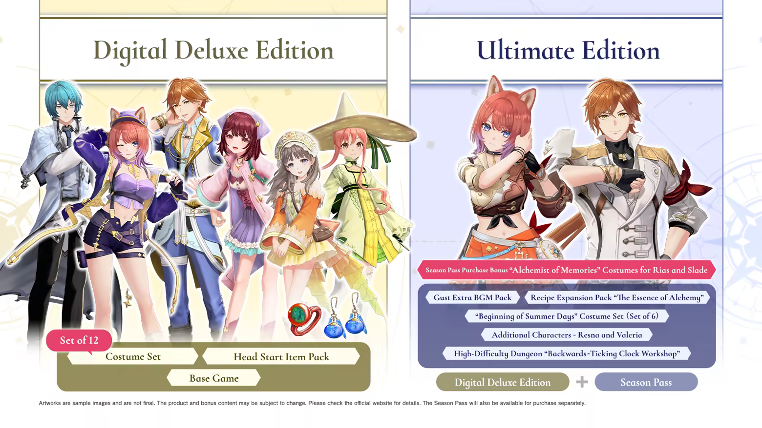 Atelier Resleriana: The Red Alchemist & the White Guardian Deluxe Ultimate Edition includes
