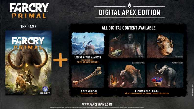 Far Cry Primal Apex Edition includes