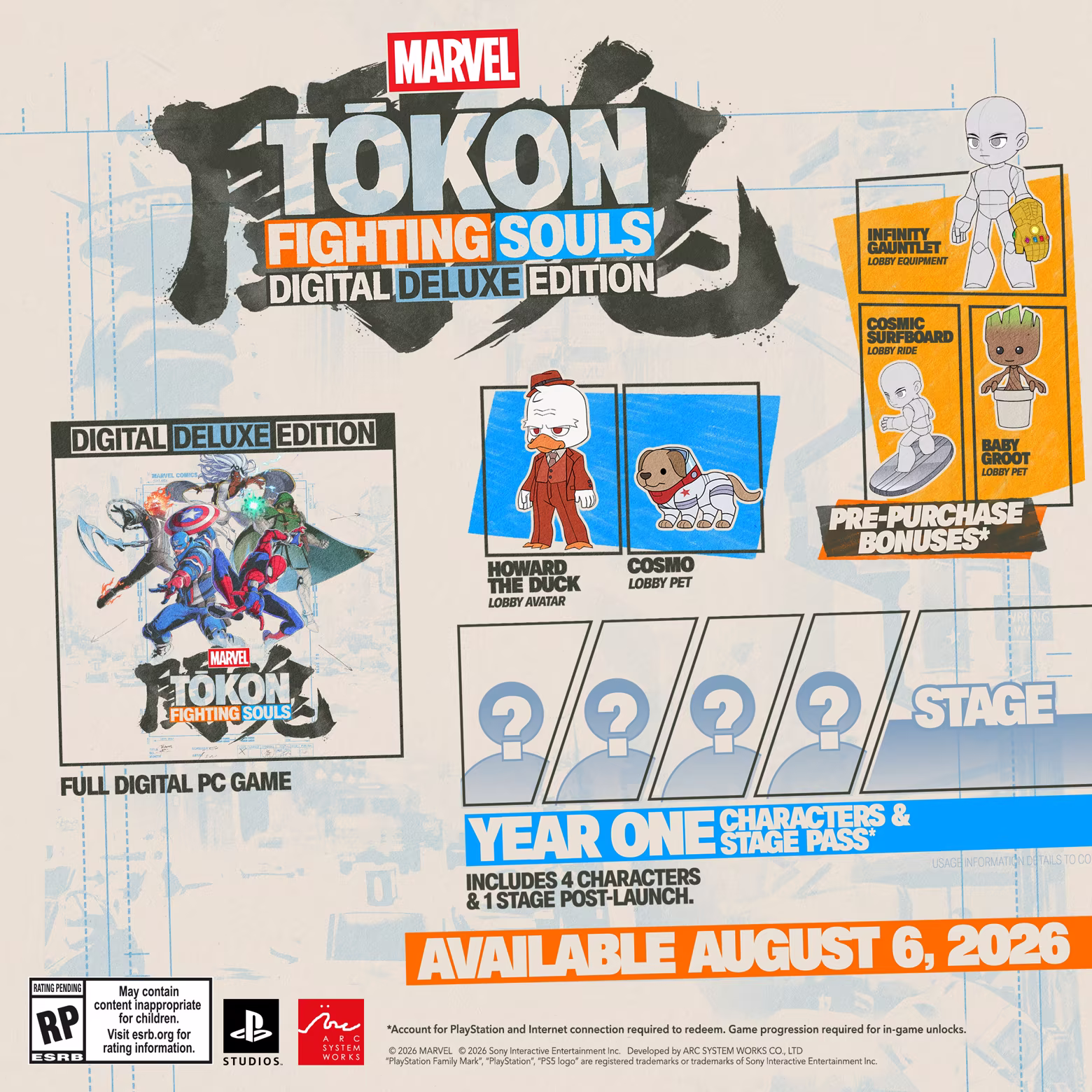 MARVEL Tōkon: Fighting Souls Digital Deluxe Edition includes