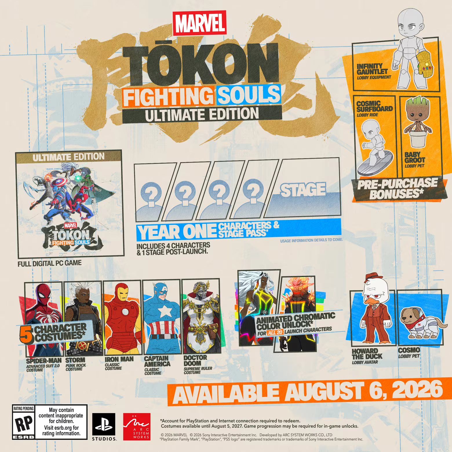 MARVEL Tōkon: Fighting Souls Ultimate Edition includes