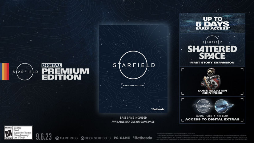 Starfield Digital Premium Edition Includes