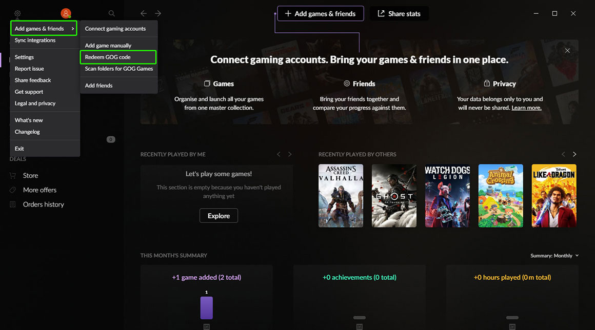 How to activate GOG key