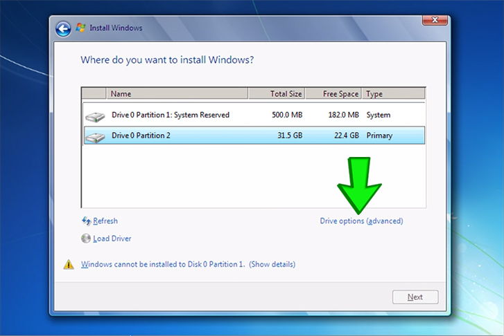 วิธีการติดตั้ง Windows 7