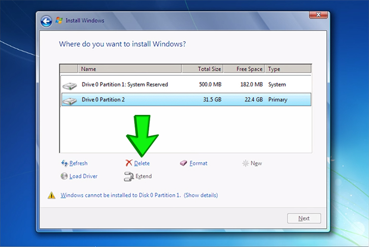 วิธีการติดตั้ง Windows 7