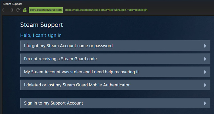 Steam Forgot Password