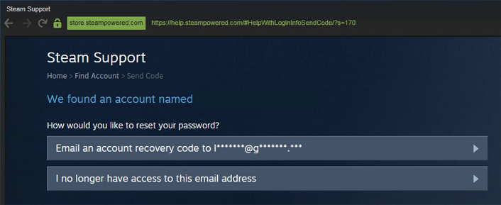 Steam Forgot Password