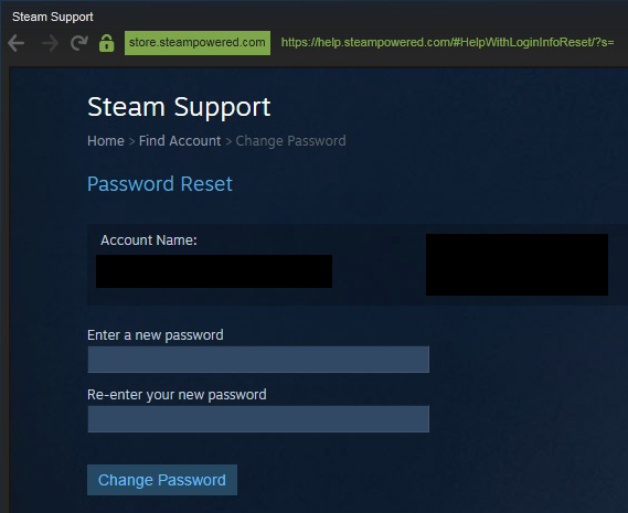 Steam Forgot Password